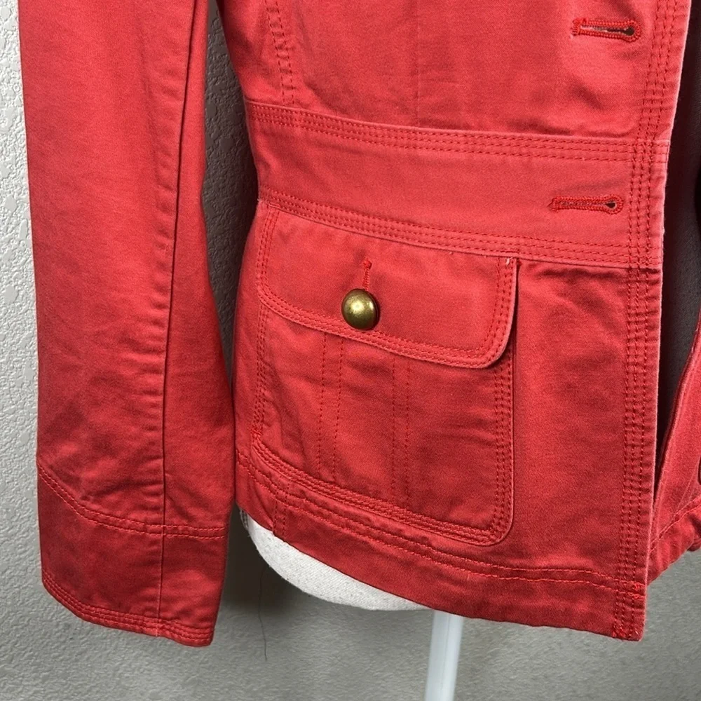 J. Crew Orange 100% Cotton Long‎ Sleeve Casual Career Preppy Jacket Size XS